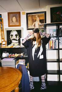 031a Mudd Club Chapters 1 2: Space & Time Dress, Black - Candle Shoe Print