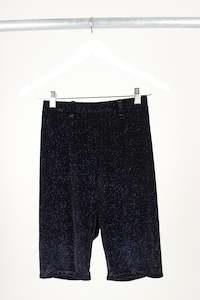 DRAMA QUEEN BIKE PANT, BLACK/BLUE COLOUR SPARKLE - SIZE XS
