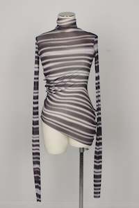 MR. WAVEY TOP, STATIC STRIPE, SIZE S