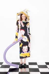 Doric Long Sleeve Tee Dress - Priscilla Rose Howe Print