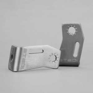 Light Mounts: Side Brackets for LED Light Bars Brushed Stainless 59mm Profile