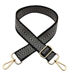 All Straps: Metallic Silver | Black Chevron