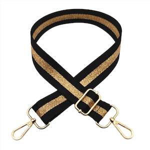 All Straps: Metallic Gold | Double Black Stripe