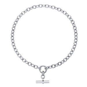 Chunky T Bar Necklace Silver