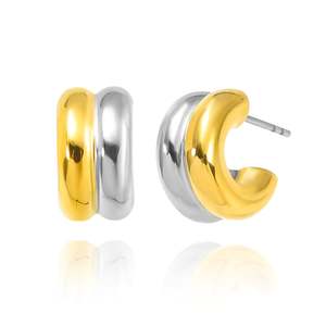 Earrings: Gina Earrings - Mixed Metal