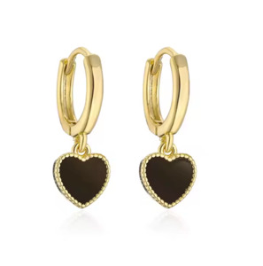 Earrings: Sara Heart Huggies