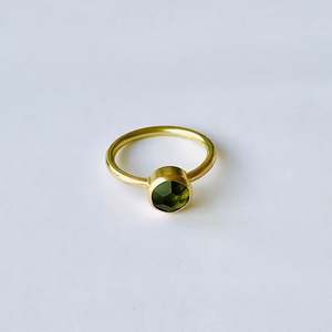 Faceted Sequin Ring in Peridot and 18ct Gold