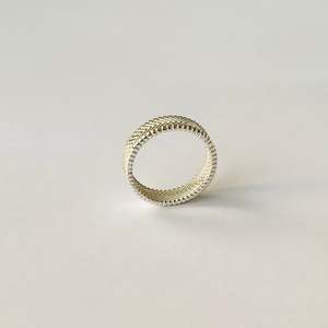 Narrow Herringbone Ring - Silver