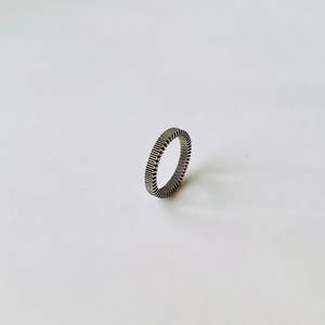 Ribbon Collection: Narrow Grosgrain Ring - Oxidised Silver