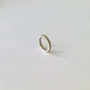 Ribbon Collection: Narrow Grosgrain Ring - Silver
