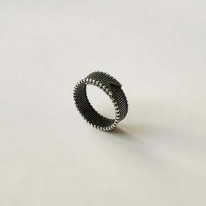 Ribbon Collection: Wrap Ribbon Ring - Oxidised Silver