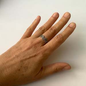 Rick Rack Ring - Oxidised Silver