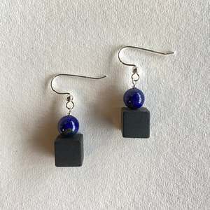 Onyx Jewellery Collection: Onyx Cube Earrings - Lapis