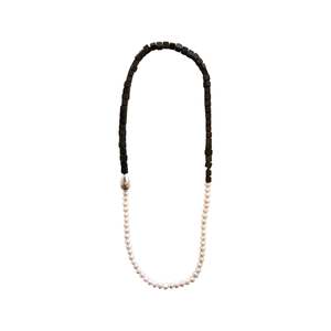 Onyx Jewellery Collection: Onyx and Pearl Half and Half Necklace