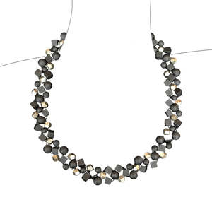 Onyx Jewellery Collection: Pyrite and Matt Onyx Cube Necklace