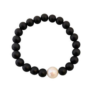 Onyx Jewellery Collection: Serenity Pearl Bracelet  - Matt Onyx
