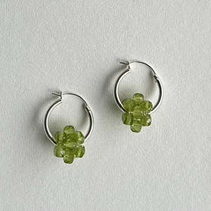 Peridot: Bella Peridot Silver Hoop Earrings