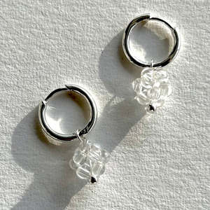 Gifts Under 101: Charm Hoop Earrings with Quartz Cluster