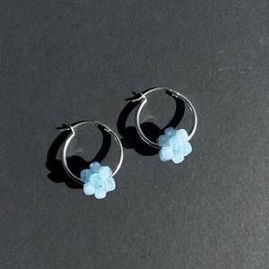 Aquamarine Hoop Earrings