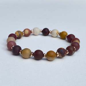 Hematite: Gemstone Matt Mookaite Bracelet