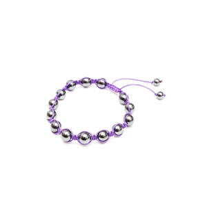 Hematite: Orbit Purple Slide Bracelet