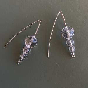 April Birthstone Quartz: Stacked Earring - Quartz
