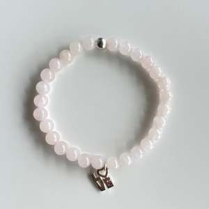 April Birthstone Quartz: Love Charm Bracelet- Rose Quartz