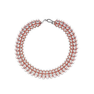 Frosted Quartz Lace Choker - Red