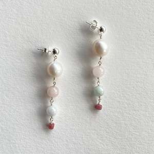 June Birthstone Pearl: Pearl Rose Drop Earrings
