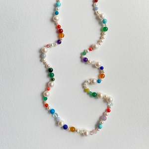 Jewel Gemstone and Pearl Necklace