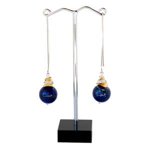 Sale: Long Hook Earrings - Lapis Wave