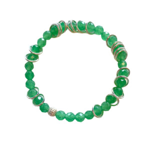 Silver Ring Bracelets: Aventurine - Silver Ring Bracelet