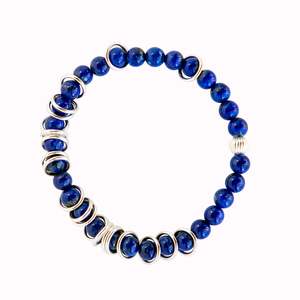Silver Ring Bracelets: Lapis - Silver Ring Bracelet