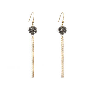 Pyrite: Pyrite and Gold Fringe Earrings