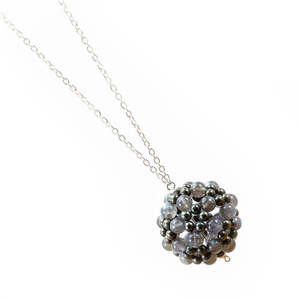 Flower Ball Pendant - Labradorite and Pyrite