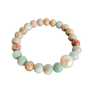 Aquaterra Jasper: Serenity Pearl Bracelet- Aquaterra Jasper