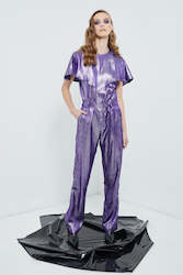 Pants: Neo-Noir Suit Pants | Purple Cosmic Suiting
