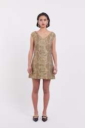Dresses: Martini Dress | Silk Gold Snake