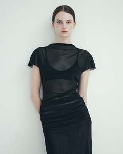 All Clothing: Sloane Top | Black Tissue Mesh