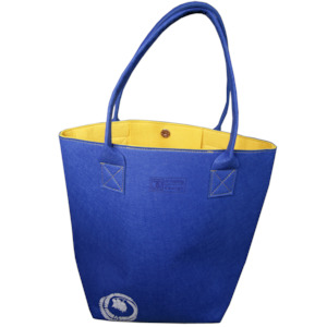 Felt Shoulder Totes: kowhai blue & yellow