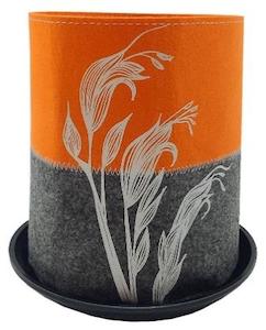 1 Gallon Ecofelt Growbag: harakeke white on orange / grey nzjlfb37