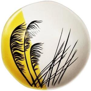 7cm Bowls: toetoe dipped yellow
