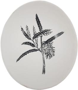 10cm Bowls: black rewarewa on white