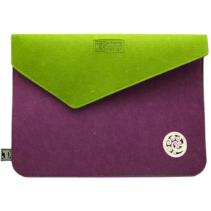 Felt Laptop Bags: ponga purple & green