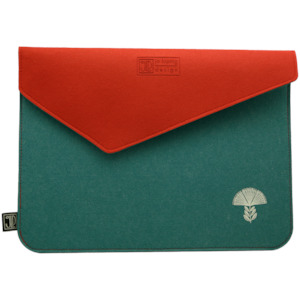 Felt Laptop Bags: pohutukawa teal & red