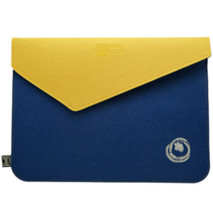 Felt Laptop Bags: kowhai blue & yellow