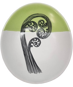 Ceramic Collections: ponga frond 4 green dipped