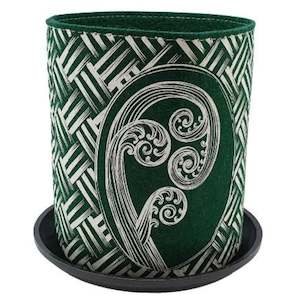 Ecofelt Collection: white fern kete on green nzjlfb18