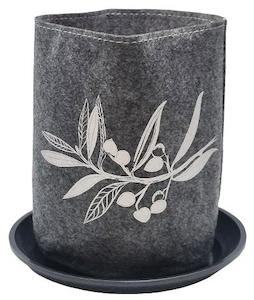 1 Gallon Ecofelt Growbag: olives on mid grey nzjlfb39