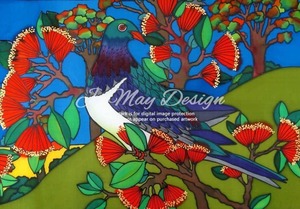 Products: Art Print Kereru in Pohutukawa 2015